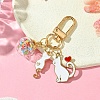 Cat Alloy Enamel Pendant Decoration HJEW-YW00016-02-1