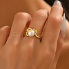 925 Sterling Silver Pave Cubic Zirconia Freshwater Pearl Finger Rings for Women MF0967-4-5