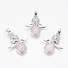 Natural Rose Quartz Pendants G-G651-E05-1