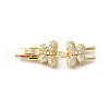 Brass Micro Pave Clear Cubic Zirconia Fold Over Clasps KK-R222-07G-1