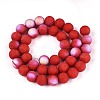 Frosted Opaque Glass Beads Strands GLAA-T032-P10mm-MBB04-2