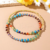 2Pcs Natural Amethyst & Purple Garnet & Lapis Lazuli & Malaysia Jade & Garnet & Dyed Blue White Jade & Peridot & Cubic Zirconia & Glass Round Beads Stretch Bracelets for Women QR6473-2