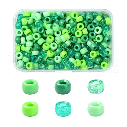 480Pcs 6 Colors Opaque & Transparent Plastic Beads KY-YW0001-75B-1