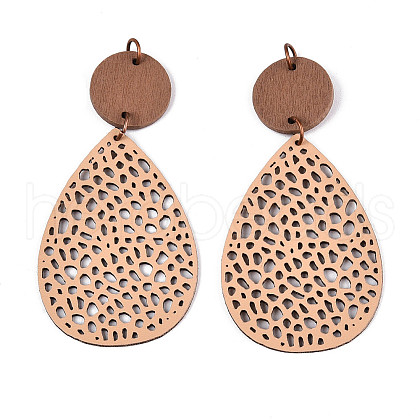 Teardrop Leather Pendants FIND-N007-02B-02-1