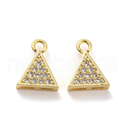 Rack Plating Brass Micro Pave Cubic Zirconia Charms KK-C038-07G-1