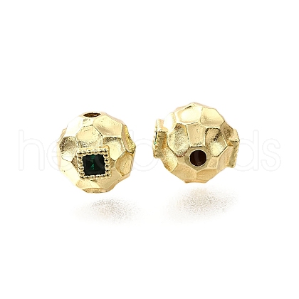 Brass Micro Pave Cubic Zirconia Beads KK-V011-06A-G-1