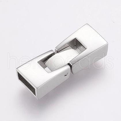 304 Stainless Steel Fold Over Clasps STAS-F122-46P-1