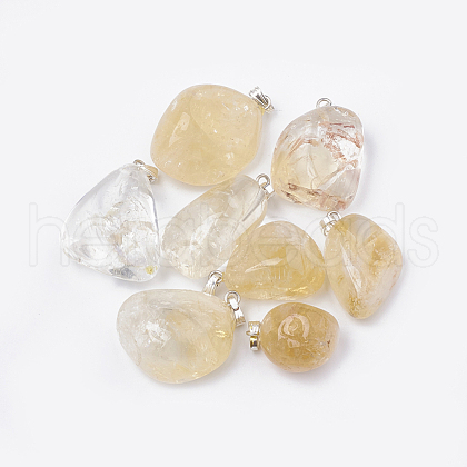 Natural Citrine Pendants G-T097-05-1