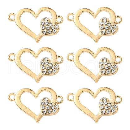 10Pcs Alloy Crystal Rhinestone Links/Connectors ALRI-FS0001-03G-1