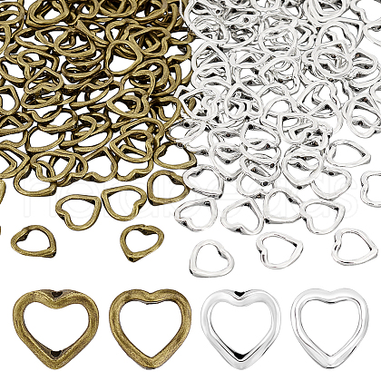 AHADERMAKER 200Pcs 2 Colors Alloy Bead Frames FIND-GA0003-70-1