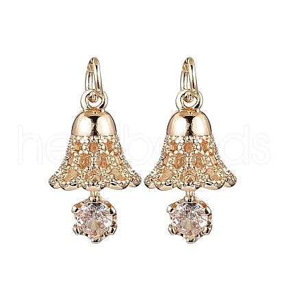 Brass Micro Pave Cubic Zirconia Pendants KK-B133-06G-01-1