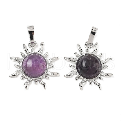 Natural Amethyst Pendants G-F786-08P-27-1