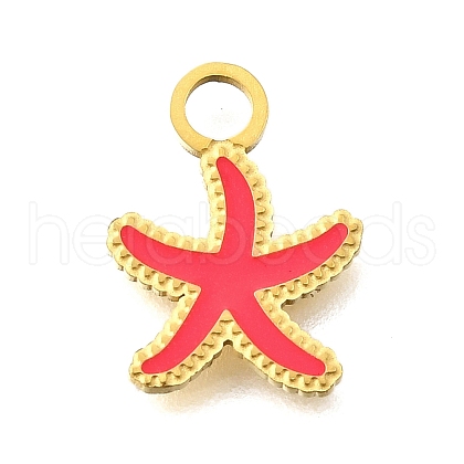 304 Stainless Steel Enamel Charms STAS-K263-86A-G-1