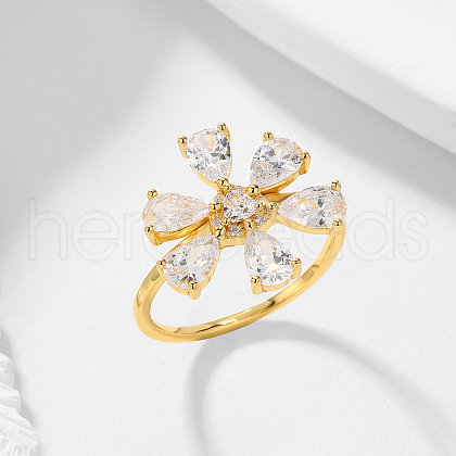 925 Sterling Silver Pave Cubic Zirconia Finger Rings for Women BB6413-3-1