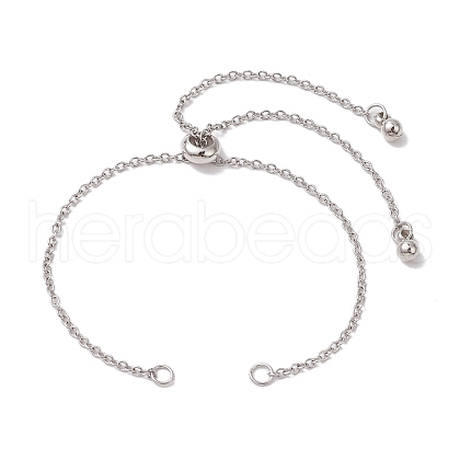 Adjustable 304 Stainless Steel Cable Chains Bracelets Making AJEW-JB01216-02-1