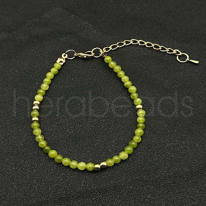 Elegant Natural Peridot Bead Beaded Bracelets ZL0377-1-1