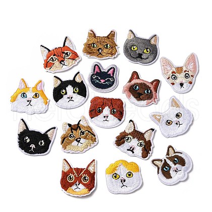 Polyester Embroidery Cloth Iron On/Sew On Patches DIY-U009-02-1
