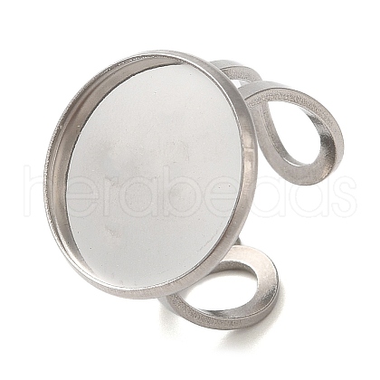 Non-Tarnish 304 Stainless Steel Open Cuff Findings STAS-R123-02C-P-1