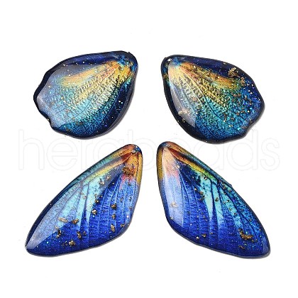 4Pcs Transparent Epoxy Resin Butterfly Wings Pendants RESI-C057-05D-1