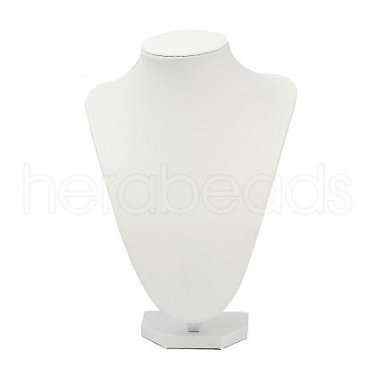 MDF Covered with PU Leather Bust Shaped Necklace Display Stands ODIS-S015-02A-1
