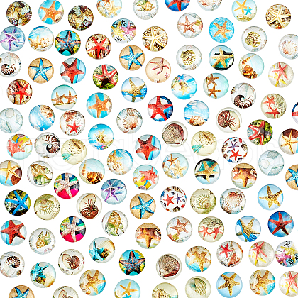   100Pcs Glass Cabochons GLAA-PH0001-16B-1