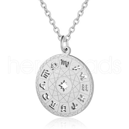 Non-Tarnish 201 Stainless Steel Pendant Necklaces NJEW-T009-JN139-40-1-1
