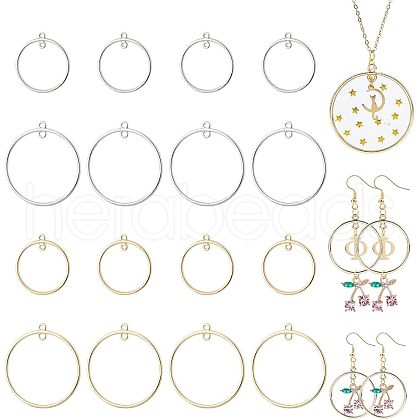 CHGCRAFT 32Pcs 4 Styles Alloy 2-Loop Connectors Charms FIND-CA0005-44-1