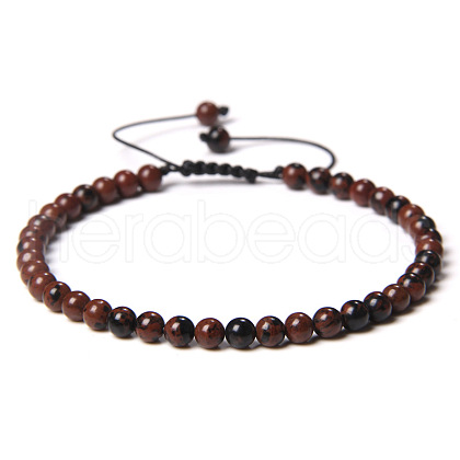 Adjustable Women's Tiger Eye Beaded Bracelet CN3407-16-1