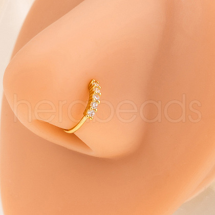 Alloy Crystal Rhinestone Hoop Clip on Nose Rings FS-WG08008-01-1