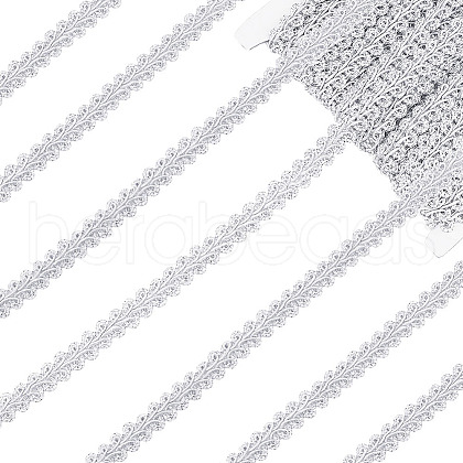 Sparkle Braided Polyester Lace Trim OCOR-WH0079-24B-1
