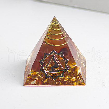 Chakra Theme Orgonite Pyramid Resin Energy Generators WG78315-06-1