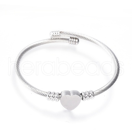 Tarnish Resistant 316 Surgical Stainless Steel Torque Bangles X-BJEW-D437-A37-P-1