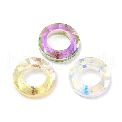 Electroplate Transparent Glass Linking Rings GLAA-F126-01-1