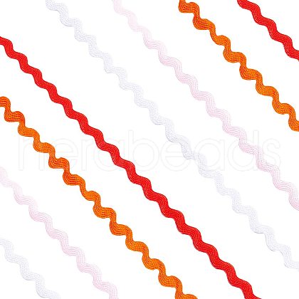 Gorgecraft 4 Strands 4 Colors Polyester Wave Bending Fringe Trim OCOR-GF0002-43C-1
