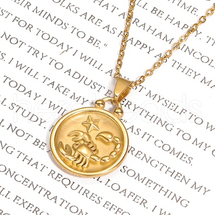 Stainless Steel Constellation Pendant Cable Chain Necklaces for Women Men PW-WG22DB4-10-1