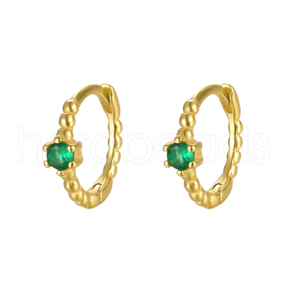 Vintage Elegant 925 Silver Cubic Zirconia Hoop Earrings AU2910-5-1