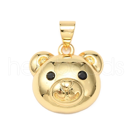 Brass Micro Pave Cubic Zirconia Pendants ZIRC-F139-01G-1