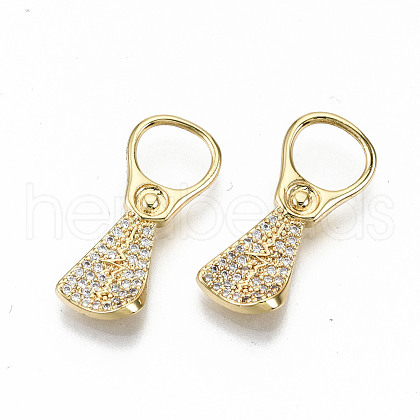 Brass Micro Pave Clear Cubic Zirconia Pendants ZIRC-S067-200-NF-1