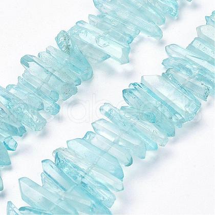 Natural Quartz Crystal Points Beads Strands G-K181-B01-1
