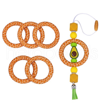 5Pcs Ring Food Grade Eco-Friendly Silicone Focal Beads JX893J-1