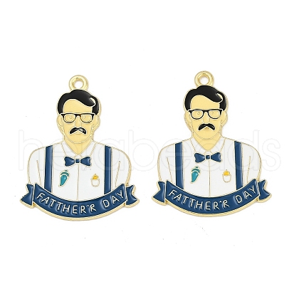 Father's Day Alloy Enamel Pendants ENAM-V001-03E-G-1