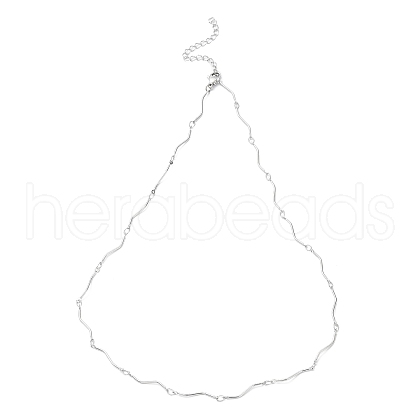 Non-Tarnish 304 Stainless Steel Twist Bar Link Chain Necklace X-NJEW-K249-11P-1