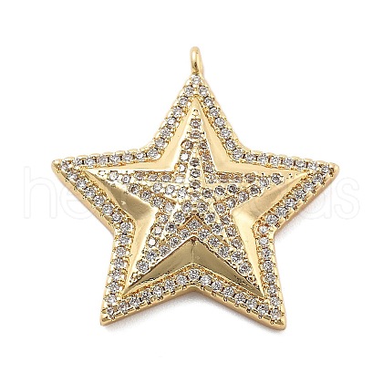 Real 18K Gold Plated Brass Micro Pave Cubic Zirconia Pendants KK-L209-097G-1