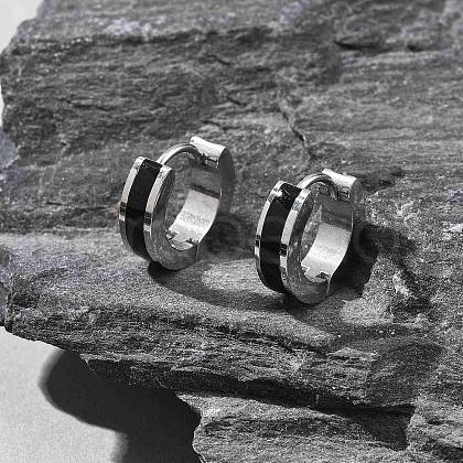 304 Stainless Steel Enamel Hoop Earrings EJEW-P300-03P-05-1