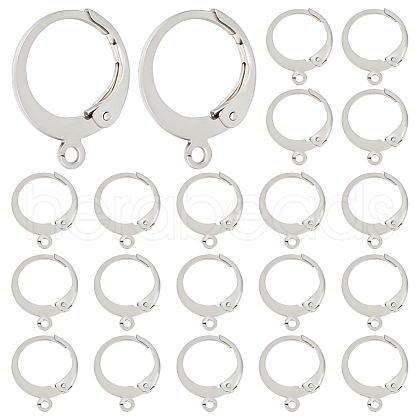 Beebeecraft 100Pcs 304 Stainless Steel Leverback Earring Findings STAS-BBC0004-12-1