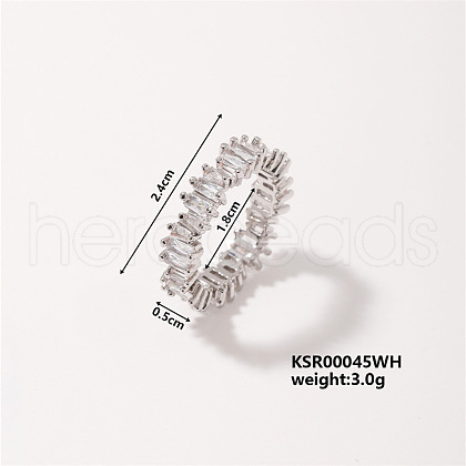 Fashionable Brass Rectangle Finger Rings for Unisex KE6050-6-1