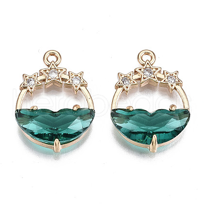 Faceted Transparent Glass Pendants X-GLAA-T020-18E-1