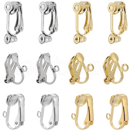 SUNNYCLUE 24Pcs 6 Styles 304 Stainless Steel Clip-on Earring Converters Findings STAS-SC0006-79-1