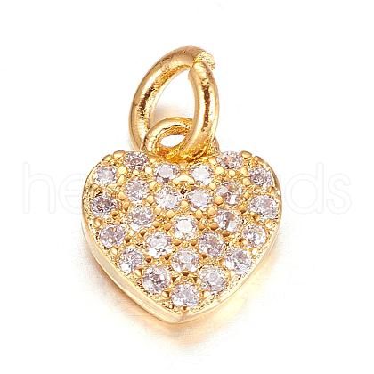 Brass Micro Pave Cubic Zirconia Charms ZIRC-P060-41G-1