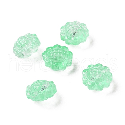 Transparent Spray Painted Glass Beads GLAA-I050-06E-1